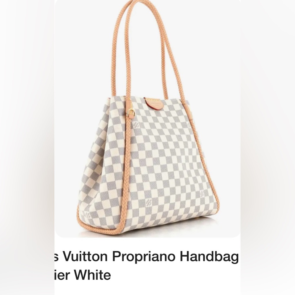 Louis Vuitton Damier Azur Canvas Tote with Pink Interior and Vachetta Trim - Picture 3 of 11